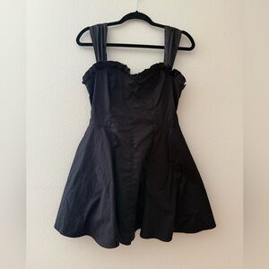 Free People Black Ruffle Mini Dress